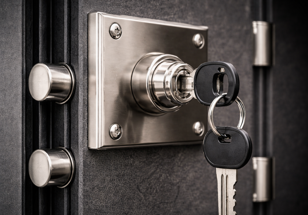 Caja fuerte con llave de seguridad: protección clásica y eficaz