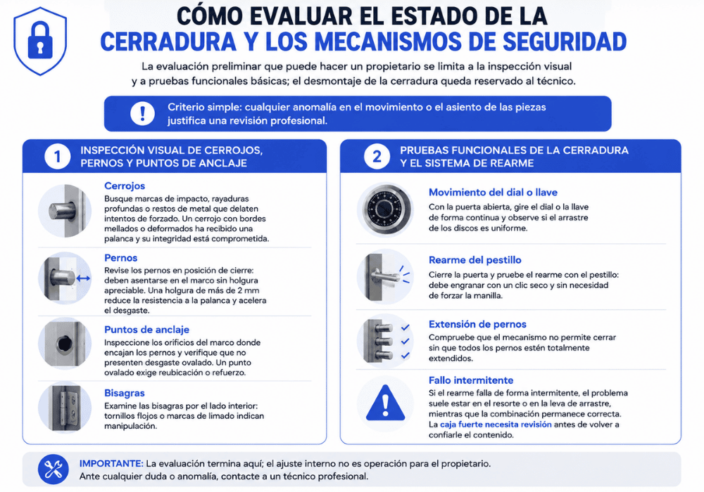 Señales de que tu caja fuerte necesita revisión guía para detectarlas